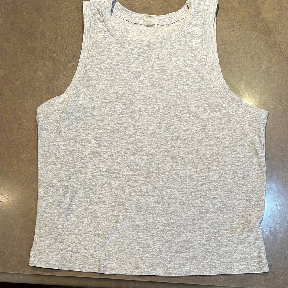 Beyond Yoga Featherweight Spacedye Muscle Tank Top - Light Gray Heather - XS